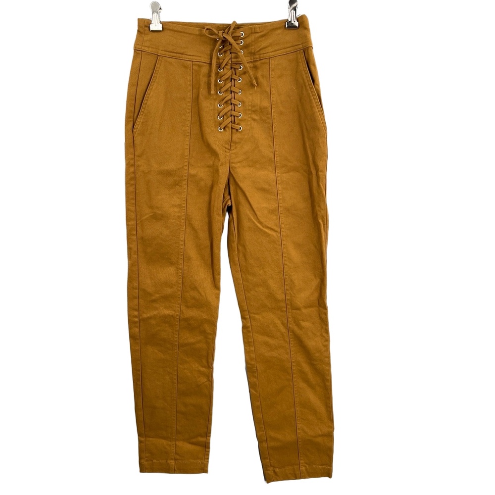 L’Academie High Waist Lace-Up Pants‎ Caramel Brown Size S
